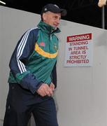 15 June 2011; Offaly manager Joe Dooley makes his way onto the pitch before the start of the second half against Carlow. Walsh Cup Shield Final, Carlow v Offaly, O'Moore Park, Portlaoise, Co. Laois. Picture credit: Matt Browne / SPORTSFILE