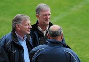 15 June 2011; Offaly county board chairman Pat Teehan, right, with Padraig Boland, left, and county board secretary Tony Murphy on the pitch at O'Moore Park. Walsh Cup Shield Final, Carlow v Offaly, O'Moore Park, Portlaoise, Co. Laois. Picture credit: Matt Browne / SPORTSFILE