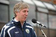 17 June 2011; FAI chief executive John Delaney speaking before the cup presentation. 2011 Kennedy Cup Final, Dublin and District Schoolboys League  v North Dublin Schoolboys League, University of Limerick, Limerick. Picture credit: Diarmuid Greene / SPORTSFILE