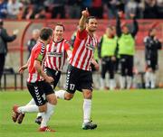 17 June 2011; Derry City's Eamon Zayed celebrates after scoring his side's second goal. Airtricity League Premier Division, Derry City v Bohemians, Brandywell, Derry. Picture credit: Oliver McVeigh / SPORTSFILE