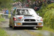 18 June 2011; Kevin Barrett and Sean Mullaly, in their Subaru WRC, in action during the Topaz Donegal International Rally, Day 2, Donegal. Picture credit: Philip Fitzpatrick / SPORTSFILE