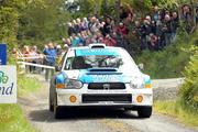 18 June 2011; Derek McGarrity and James McKee, in their Subaru Impreza WRC, in action during the Topaz Donegal International Rally, Day 2, Donegal. Picture credit: Philip Fitzpatrick / SPORTSFILE