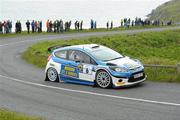 18 June 2011; Alastair Fisher and Rory Kennedy, in their Ford Fiesta Super 2000, in action during the Topaz Donegal International Rally, Day 2, Donegal. Picture credit: Philip Fitzpatrick / SPORTSFILE