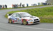 18 June 2011; Kevin Barrett and Sean Mullaly, in their Subaru WRC, in action during the Topaz Donegal International Rally, Day 2, Donegal. Picture credit: Philip Fitzpatrick / SPORTSFILE