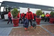 21 January 2017; Peter O'Mahony of Munster arrives ahead of the European Rugby Champions Cup Pool 1 Round 6 match between Munster and Racing 92 at Thomond Park in Limerick. Photo by Diarmuid Greene/Sportsfile