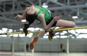 21 January 2017; Aoife O'Sullivan of Liscarroll A.C., Co.Cork competing in the Girls U15 Pentathlon during the Irish Life Health National Indoor Combined Events Championships at AIT International Arena in Athlone, Co. Westmeath. Photo by Eóin Noonan/Sportsfile