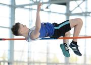 21 January 2017; Fionn Drummond of Ratoath A.C., Co. Meath competing in the Boys U14 Pentathlon during the Irish Life Health National Indoor Combined Events Championships at AIT International Arena in Athlone, Co. Westmeath. Photo by Eóin Noonan/Sportsfile