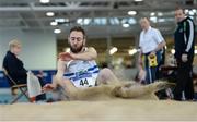 21 January 2017; Simon Munro of Celbridge A.C., Co. Kildare competing in the Senior Men's Pentathlon during the Irish Life Health National Indoor Combined Events Championships at AIT International Arena in Athlone, Co. Westmeath. Photo by Eóin Noonan/Sportsfile