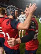 21 January 2017; Duncan Williams, left, and Ian Keatley of Munster celebrate after the European Rugby Champions Cup Pool 1 Round 6 match between Munster and Racing 92 at Thomond Park in Limerick. Photo by Diarmuid Greene/Sportsfile