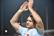 21 January 2017; Ali Williams of Racing 92 acknowlesges the supporters after the European Rugby Champions Cup Pool 1 Round 6 match between Munster and Racing 92 at Thomond Park in Limerick. Photo by Brendan Moran/Sportsfile