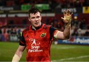 21 January 2017; Peter O'Mahony of Munster acknowledges supporters the European Rugby Champions Cup Pool 1 Round 6 match between Munster and Racing 92 at Thomond Park in Limerick. Photo by Diarmuid Greene/Sportsfile
