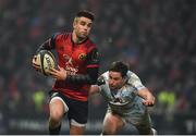 21 January 2017; Conor Murray of Munster is tackled by Henry Chavancy of Racing 92 during the European Rugby Champions Cup Pool 1 Round 6 match between Munster and Racing 92 at Thomond Park in Limerick. Photo by Diarmuid Greene/Sportsfile