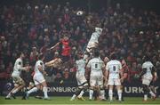 21 January 2017; Yannick Nyangar of Racing 92 wins possession in a lineout ahead of Donnacha Ryan of Munster during the European Rugby Champions Cup Pool 1 Round 6 match between Munster and Racing 92 at Thomond Park in Limerick. Photo by Diarmuid Greene/Sportsfile