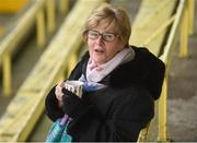22 January 2017; Angela Cudden from Bellewstown, Co. Meath, enjoys a cup of tea in the stands ahead of the Bord na Mona O'Byrne Cup semi-final match between Meath and Louth at Páirc Táilteann in Navan, Co. Meath. Photo by David Fitzgerald/Sportsfile