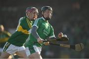 22 January 2017; Peter Casey of Limerick in action against Sean Weir of Kerry during the Co-Op Superstores Munster Senior Hurling League Round 4 match between Limerick and Kerry at the Gaelic Grounds in Limerick. Photo by Diarmuid Greene/Sportsfile