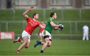 22 January 2017; Eamonn Wallace of Meath in action against Darren McMahon of Louth during the Bord na Mona O'Byrne Cup semi-final match between Meath and Louth at Páirc Táilteann in Navan, Co. Meath. Photo by David Fitzgerald/Sportsfile