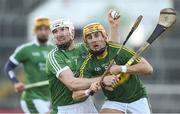 22 January 2017; Seamus Hickey of Limerick in action against John Griffin of Kerry during the Co-Op Superstores Munster Senior Hurling League Round 4 match between Limerick and Kerry at the Gaelic Grounds in Limerick. Photo by Diarmuid Greene/Sportsfile