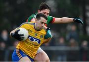 22 January 2017; Tom Featherston of Roscommon is tackled by Liam Irwin of Mayo during the Connacht FBD League Section A Round 3 match between Roscommon and Mayo at St. Brigids GAA Club in Kiltoom, Co. Roscommon.  Photo by Ramsey Cardy/Sportsfile