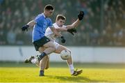 22 January 2017; Paul Hudson of Dublin in action against Mark Hyland of Kildare during the Bord na Mona O'Byrne Cup semi-final match between Kildare and Dublin at St Conleth's Park in Newbridge, Co Kildare. Photo by Piaras Ó Mídheach/Sportsfile
