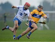 22 January 2017; David Reidy of Clare in action against Seamus Keating of Waterford during the Co-Op Superstores Munster Senior Hurling League Round 4 match between Waterford and Clare at Fraher Field in Dungarvan, Co Waterford. Photo by Seb Daly/Sportsfile