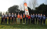 22 January 2017; Boys U12 relay medallists, from left, Shercock AC, bronze,  Nenagh AC, gold, and Finn Valley AC, silver, after competing in the Irish Life Health Intermediate & Juvenile Inter Club Relay at Palace Grounds in Tuam, Co.Galway.  Photo by Sam Barnes/Sportsfile