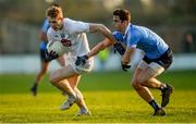 22 January 2017; Daniel Flynn of Kildare in action against Eóin O'Brien of Dublin during the Bord na Mona O'Byrne Cup semi-final match between Kildare and Dublin at St Conleth's Park in Newbridge, Co Kildare. Photo by Piaras Ó Mídheach/Sportsfile