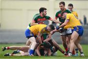 22 January 2017; Players from both teams tussle during the Connacht FBD League Section A Round 3 match between Roscommon and Mayo at St. Brigids GAA Club in Kiltoom, Co. Roscommon.  Photo by Ramsey Cardy/Sportsfile