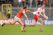 19 June 2011; James Kielt, Derry, in action against Kevin Dyas, Armagh. Ulster GAA Football Senior Championship Semi-Final, Derry v Armagh, St Tiernach's Park, Clones, Co. Monaghan. Picture credit: Stephen McCarthy / SPORTSFILE