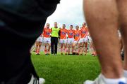 19 June 2011; Armagh manager Paddy O'Rourke speaks to his players after the game. Ulster GAA Football Senior Championship Semi-Final, Derry v Armagh, St Tiernach's Park, Clones, Co. Monaghan. Picture credit: Dáire Brennan / SPORTSFILE