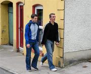 19 June 2011; Donegal manager Jim McGuinness and assistant manager Rory Gallagher make their way to the game. Ulster GAA Football Senior Championship Semi-Final, Derry v Armagh, St Tiernach's Park, Clones, Co. Monaghan. Picture credit: Dáire Brennan / SPORTSFILE