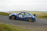 19 June 2011; Tim McNulty and Paul Kiely in their Subaru Impreza WRC, in action during the Topaz Donegal International Rally, Day 3, Donegal. Picture credit: Philip Fitzpatrick / SPORTSFILE