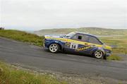 19 June 2011; Daniel McKenna and Andrew Grennan in their Ford Escort, in action during the Topaz Donegal International Rally, Day 3, Donegal. Picture credit: Philip Fitzpatrick / SPORTSFILE