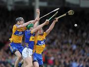19 June 2011; Noel McGrath, Tipperary, in action against Patrick Donnellan, left, and Cian Dillon, Clare. Munster GAA Hurling Senior Championship Semi-Final, Clare v Tipperary, Gaelic Grounds, Limerick. Picture credit: Matt Browne / SPORTSFILE