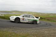 19 June 2011; Daragh O'Riordan and Tony McDaid in their Subaru Impreza WRC, in action during SS19 Malin Head in the Topaz Donegal International Rally, Day 3, Donegal. Picture credit: Philip Fitzpatrick / SPORTSFILE