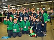 20 June 2011; Members of the swimming team that are part of Team Ireland, sponsored by eircom, who departed fo the 2011 Special Olympics World Summer Games in Athens. A total of 126 athletes from Ireland will compete at these prestigious Games which will run from 25th June - 4th July. To follow Team Ireland’s progress at the Games please visit www.specialolympics.ie/athens. Dublin Airport, Dublin. Picture credit: Ray McManus / SPORTSFILE