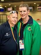 20 June 2011; Men's 5-a-side stars Peter McCord, left, from Lisburn, Co. Antrim, and Patrick Moore, from Rhode, Co. Offaly, Team Ireland, sponsored by eircom, who departed for the 2011 Special Olympics World Summer Games in Athens. A total of 126 athletes from Ireland will compete at these prestigious Games which will run from 25th June - 4th July. To follow Team Ireland’s progress at the Games please visit www.specialolympics.ie/athens. Dublin Airport, Dublin. Picture credit: Ray McManus / SPORTSFILE