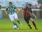 20 June 2011; Dane Massey, Bray Wanderers, in action against Stephen Traynor, Bohemians. Airtricity League Premier Division, Bray Wanderers v Bohemians, Carlisle Grounds, Bray, Co. Wicklow. Photo by Sportsfile