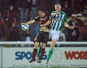 20 June 2011; Robert Bayly, Bohemians, in action against Chris Shields, Bray Wanderers. Airtricity League Premier Division, Bray Wanderers v Bohemians, Carlisle Grounds, Bray, Co. Wicklow. Photo by Sportsfile