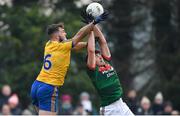 22 January 2017; Jason Doherty of Mayo in action against Ultan Harney of Roscommon during the Connacht FBD League Section A Round 3 match between Roscommon and Mayo at St. Brigids GAA Club in Kiltoom, Co. Roscommon.  Photo by Ramsey Cardy/Sportsfile
