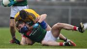 22 January 2017; Conor O’Shea of Mayo tussles with Ultan Harney of Roscommon during the Connacht FBD League Section A Round 3 match between Roscommon and Mayo at St. Brigids GAA Club in Kiltoom, Co. Roscommon.  Photo by Ramsey Cardy/Sportsfile