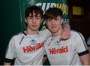 22 January 2017; Sean Madden, left, and Mark Dillon, right, of DDSL after the SFAI Subway Championship National Final match between DDSL and Waterford at Cahir Park AFC in Cahir, Tipperary. Photo by Eóin Noonan/Sportsfile