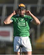 22 January 2017; James Ryan of Limerick puts on his helmet before the Co-Op Superstores Munster Senior Hurling League Round 4 match between Limerick and Kerry at the Gaelic Grounds in Limerick. Photo by Diarmuid Greene/Sportsfile