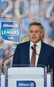23 January 2017; Speaking at the 2017 Allianz Football League Launch in Croke Park is Sean McGrath, CEO, Allianz Ireland. Kerry face Donegal in the opening round of the Allianz Leagues while All-Ireland champions Dublin will begin their Allianz league defence against Cavan, both on February 5th at 2pm. Visit www.allianz.ie for more. Photo by Brendan Moran/Sportsfile
