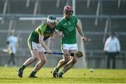 22 January 2017; Daniel Collins of Kerry in action against a hurleyless Lorcan Lyons of Limerick during the Co-Op Superstores Munster Senior Hurling League Round 4 match between Limerick and Kerry at the Gaelic Grounds in Limerick. Photo by Diarmuid Greene/Sportsfile