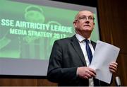 23 January 2017; Fran Gavin, Competition Director, Football Association of Ireland, speaking during the SSE Airtricity League Media Workshop at the FAI National Training Centre, in Abbotstown Dublin. Photo by Seb Daly/Sportsfile