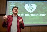 23 January 2017; David Sneyd, Irish Daly Mail and Irish Mail on Sunday, speaking during the SSE Airtricity League Media Workshop at the FAI National Training Centre, in Abbotstown Dublin. Photo by Seb Daly/Sportsfile