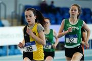 21 January 2017; Rachel Leahy of Kilkenny Harriers A.C., Co. Kilkenny competing in the Girls U14 Pentathlon during the Irish Life Health National Indoor Combined Events Championships at AIT International Arena in Athlone, Co. Westmeath. Photo by Eóin Noonan/Sportsfile