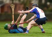 24 January 2017; Brendan Toohey of GMIT in action against Michael O'Neill of Mary Immaculate College Limerick during the Independent.ie HE Fitzgibbon Cup Group A Round 1 match between Mary Immaculate College Limerick and GMIT at the MICL Grounds in Limerick. Photo by Diarmuid Greene/Sportsfile