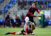 24 January 2017; Luke Fitzpatrick of Wesley College is tackled by Barry Mangan of Catholic University School during the Bank of Ireland Fr Godfrey Cup Semi-Final match between Wesley College and Catholic University School at Donnybrook Stadium in Donnybrook, Dublin. Photo by Eóin Noonan/Sportsfile