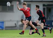 24 January 2017; Patrick O’Farrell of Catholic University School is tackled by Nathan Columb of Wesley College during the Bank of Ireland Fr Godfrey Cup Semi-Final match between Wesley College and Catholic University School at Donnybrook Stadium in Donnybrook, Dublin. Photo by Eóin Noonan/Sportsfile